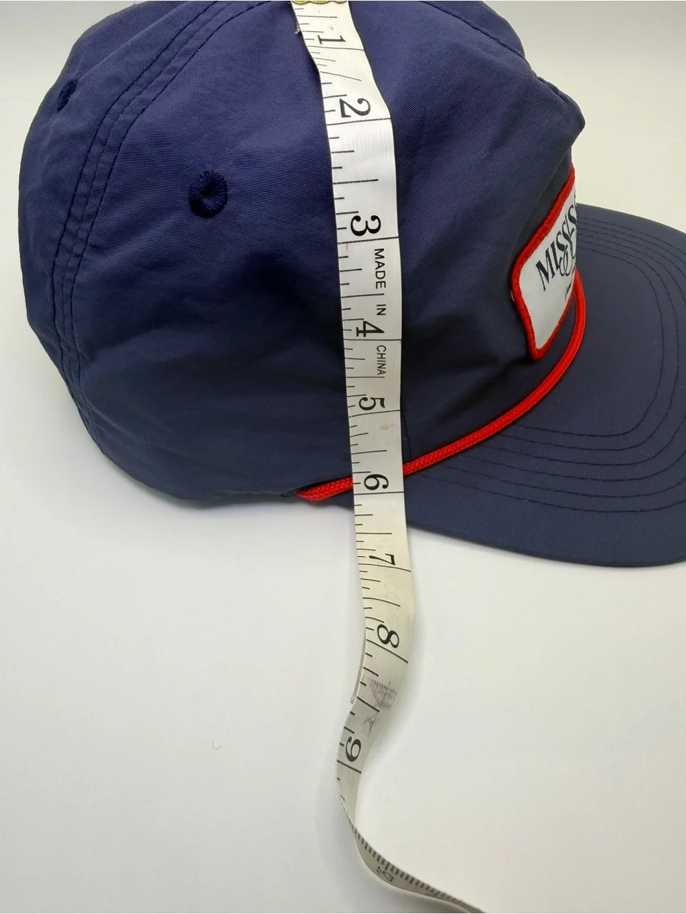 Ole Miss Mississippi Rope Hat Navy Red 5 Panel Snapback Cap Vintage 80s Inspired - Picture 9 of 10